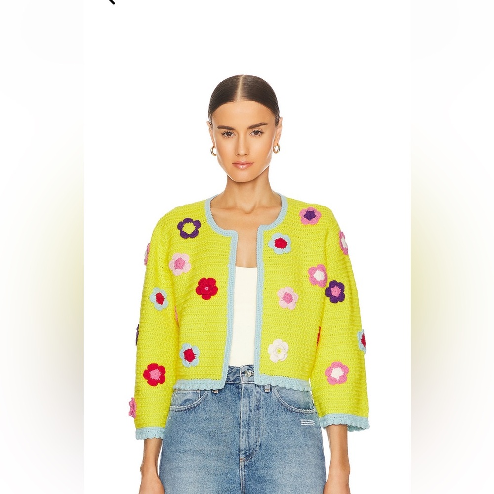 Alice + Olivia Andersen Flower Cardigan, Size S
